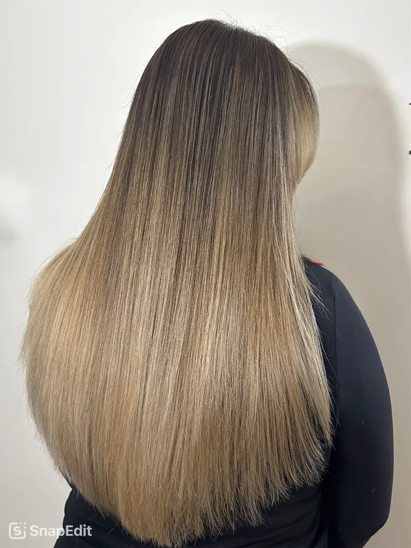 Smooth keratin treatment result at Elika Beauty Burnaby