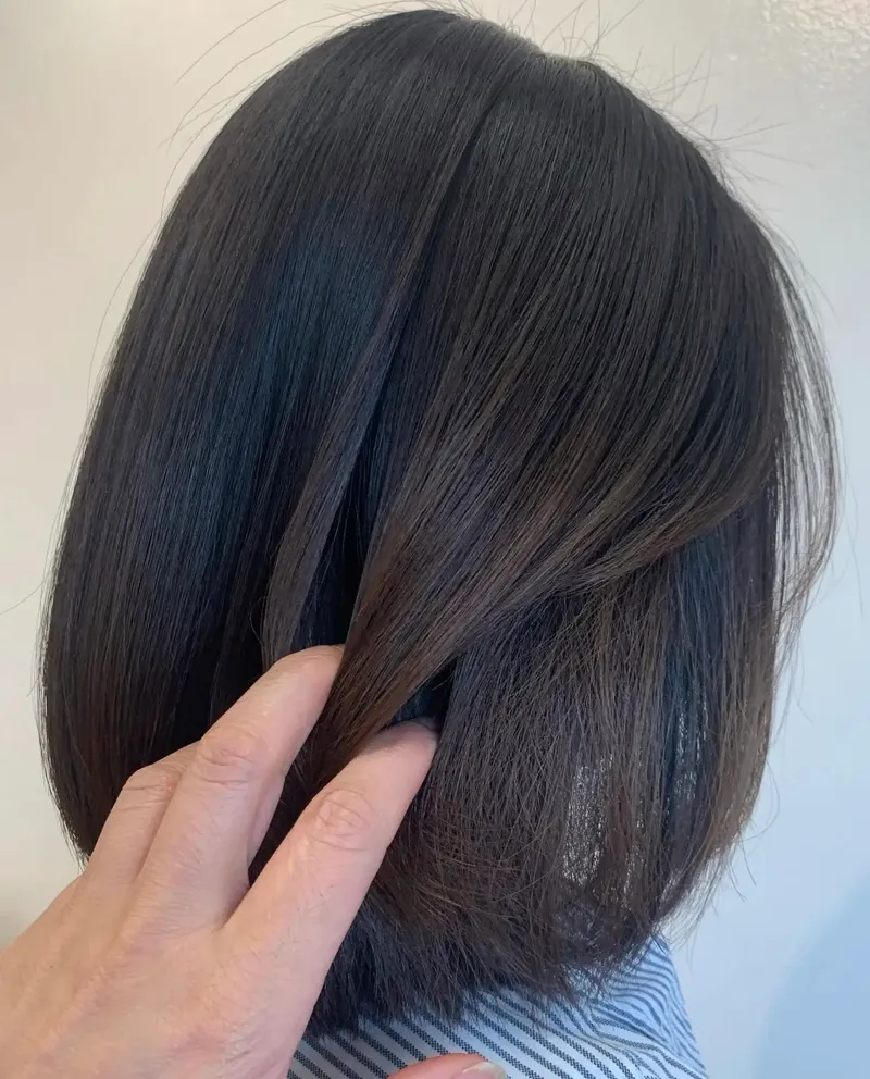 Shiny smooth hair after keratin treatment in Burnaby near Metrotown
